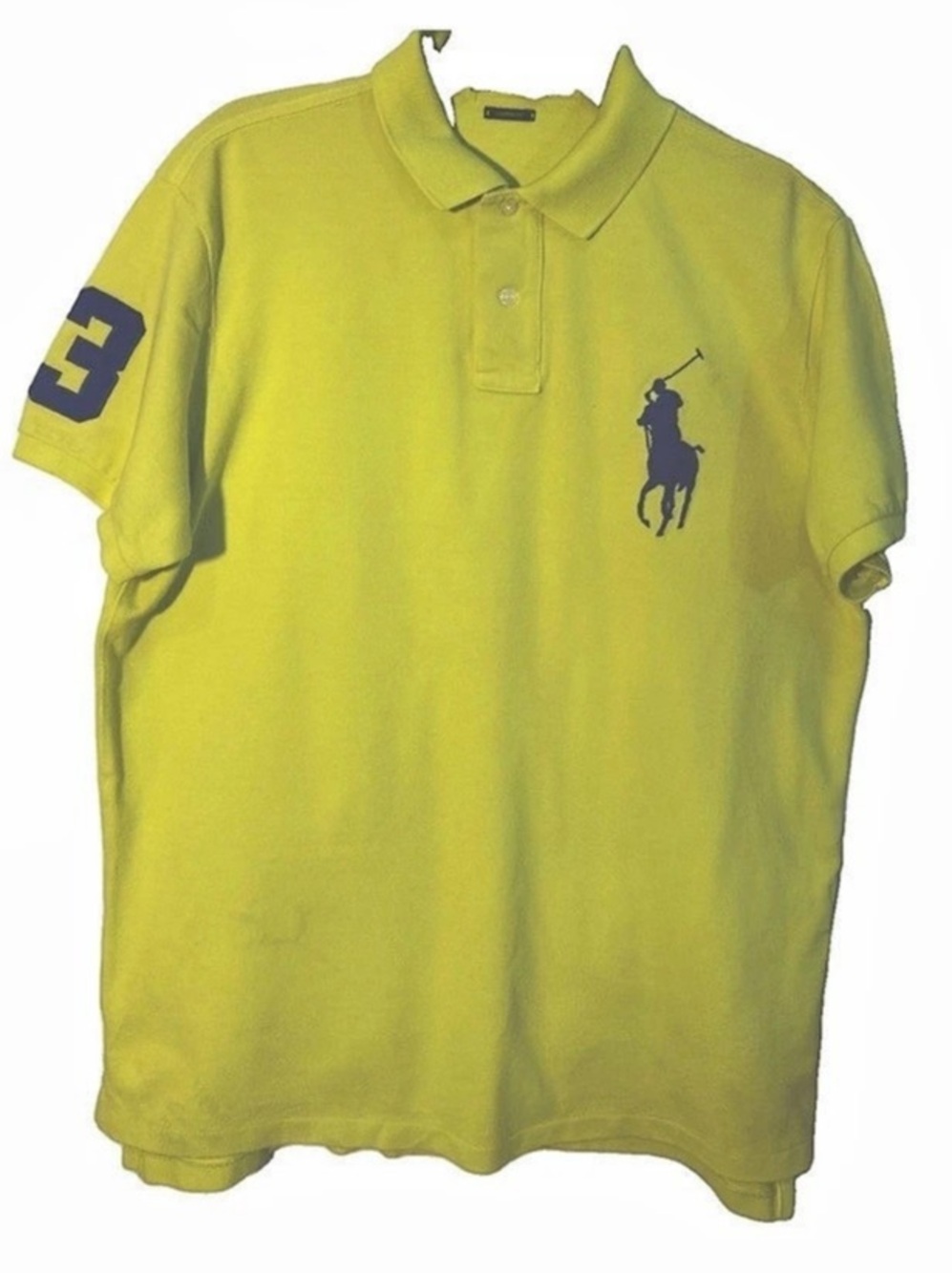Polo Ralph Lauren Big Pony #3 Custom Fit Polo Shirt Yellow Large